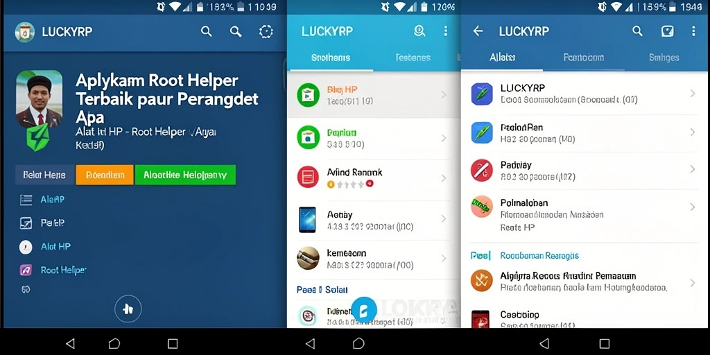 Tampilan antarmuka LUCKYRP yang sederhana dan efisien untuk pengelolaan akses root.