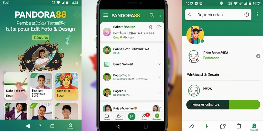 Antarmuka pengguna PANDORA88 untuk membuat stiker WA yang intuitif.