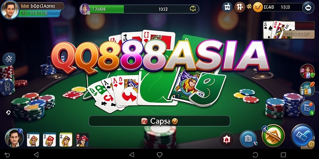 Tampilan antarmuka menarik permainan Capsa QQ88ASIA.